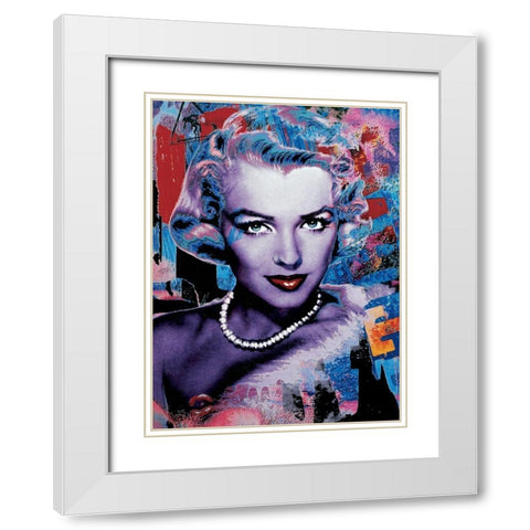 Elle White Modern Wood Framed Art Print with Double Matting by Ortega, Guillaume