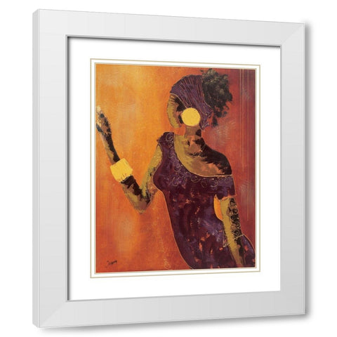 Le miroir II White Modern Wood Framed Art Print with Double Matting by Johanna