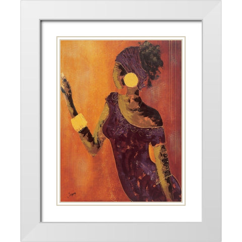 Le miroir II White Modern Wood Framed Art Print with Double Matting by Johanna