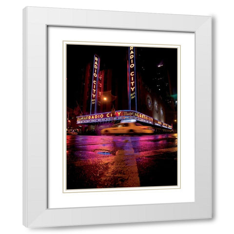 Radio city White Modern Wood Framed Art Print with Double Matting by Setboun, Michel