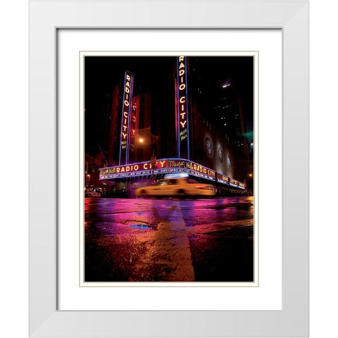 Radio city White Modern Wood Framed Art Print with Double Matting by Setboun, Michel
