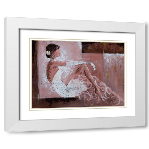 Romantique I White Modern Wood Framed Art Print with Double Matting by Johanna