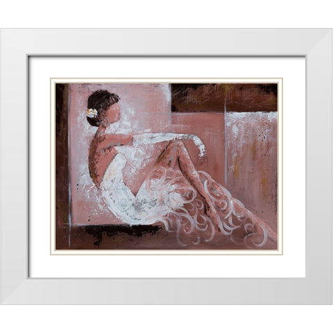 Romantique I White Modern Wood Framed Art Print with Double Matting by Johanna