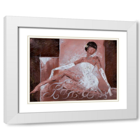 Romantique II White Modern Wood Framed Art Print with Double Matting by Johanna