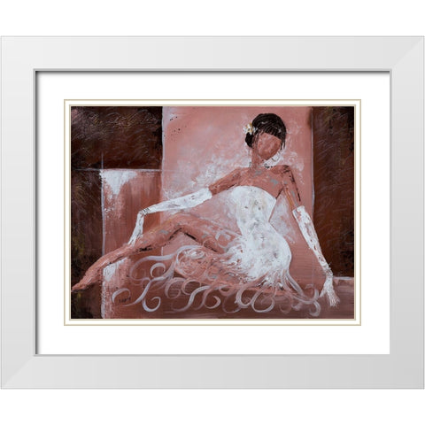 Romantique II White Modern Wood Framed Art Print with Double Matting by Johanna