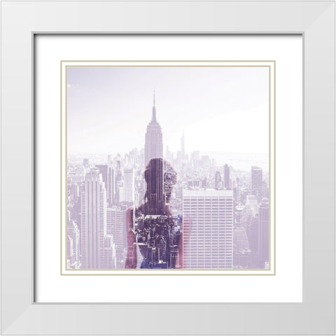 Femme à New York White Modern Wood Framed Art Print with Double Matting by Braun Studio