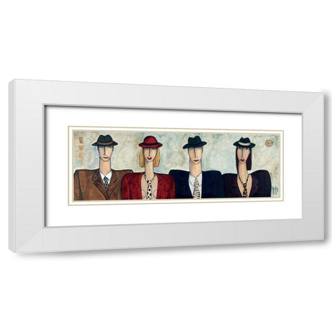 Femme, homme, mode demploi ! White Modern Wood Framed Art Print with Double Matting by Kuhn, Marie-Pierre