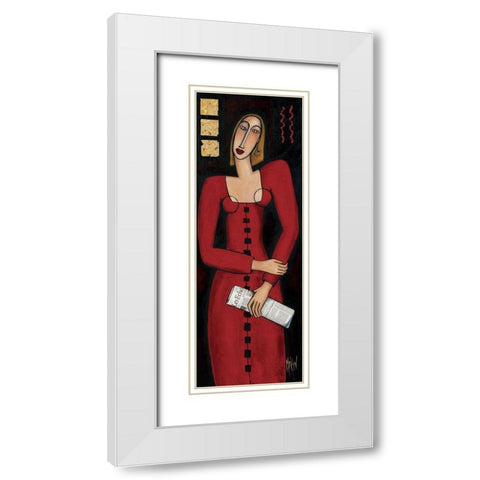 Les Echos White Modern Wood Framed Art Print with Double Matting by Kuhn, Marie-Pierre
