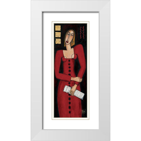 Les Echos White Modern Wood Framed Art Print with Double Matting by Kuhn, Marie-Pierre