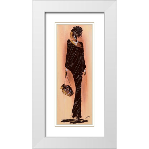 Bamako I White Modern Wood Framed Art Print with Double Matting by Johanna