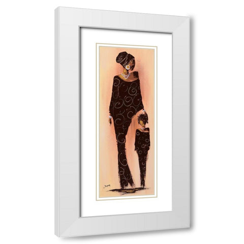 Bamako II White Modern Wood Framed Art Print with Double Matting by Johanna