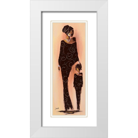 Bamako II White Modern Wood Framed Art Print with Double Matting by Johanna