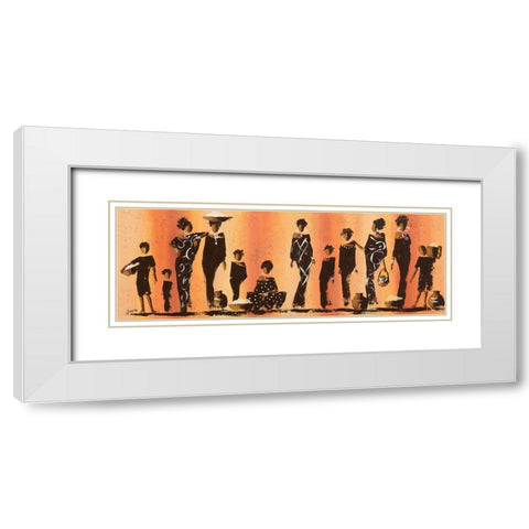 Au marche I White Modern Wood Framed Art Print with Double Matting by Johanna