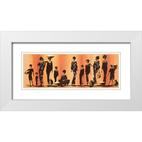 Au marche I White Modern Wood Framed Art Print with Double Matting by Johanna