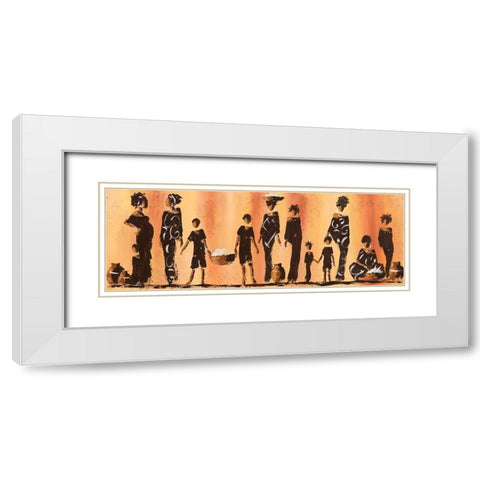 Au marche II White Modern Wood Framed Art Print with Double Matting by Johanna