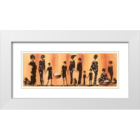 Au marche II White Modern Wood Framed Art Print with Double Matting by Johanna