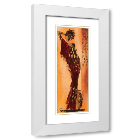 Femme gazelle I White Modern Wood Framed Art Print with Double Matting by Johanna