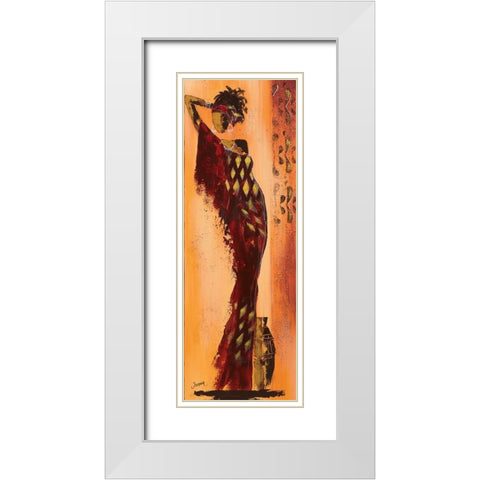 Femme gazelle I White Modern Wood Framed Art Print with Double Matting by Johanna