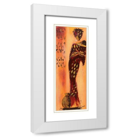 Femme gazelle II White Modern Wood Framed Art Print with Double Matting by Johanna