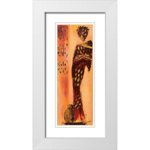 Femme gazelle II White Modern Wood Framed Art Print with Double Matting by Johanna