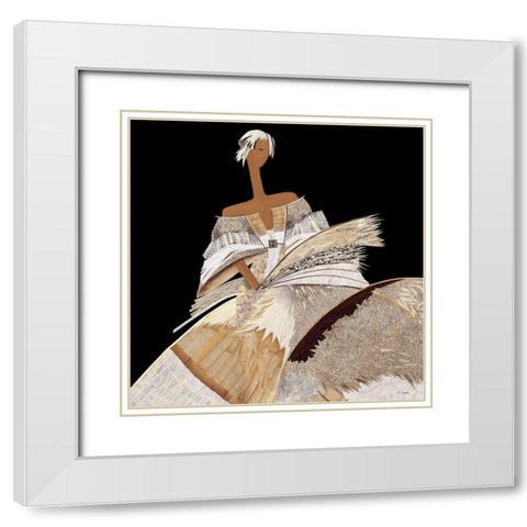 Emmanuelle White Modern Wood Framed Art Print with Double Matting by Loesch, Elisabeth