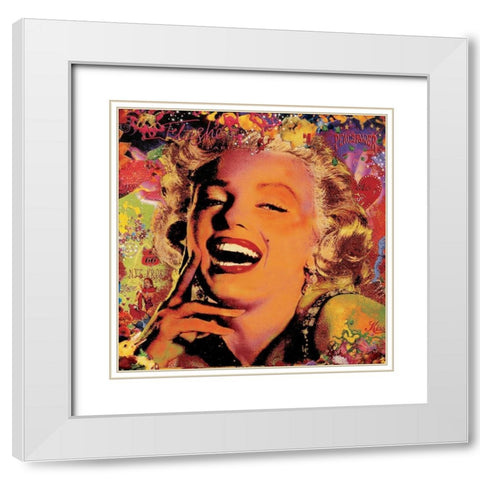 Marilyn I White Modern Wood Framed Art Print with Double Matting by Ortega, Guillaume