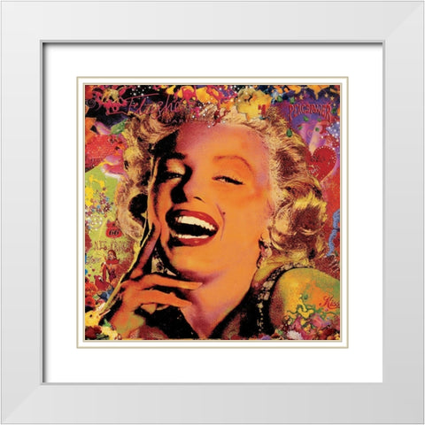 Marilyn I White Modern Wood Framed Art Print with Double Matting by Ortega, Guillaume