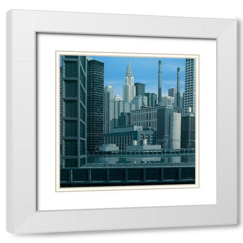 Blue Chrysler composition White Modern Wood Framed Art Print with Double Matting by Peyret, Eric