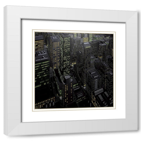 New Yorker White Modern Wood Framed Art Print with Double Matting by Peyret, Eric