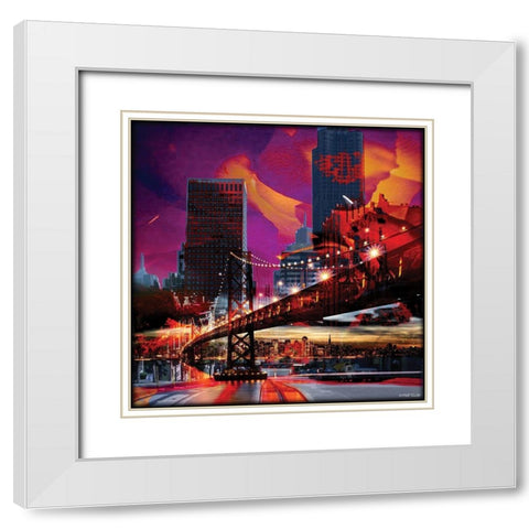 Flowers of San-Francisco White Modern Wood Framed Art Print with Double Matting by Marcus