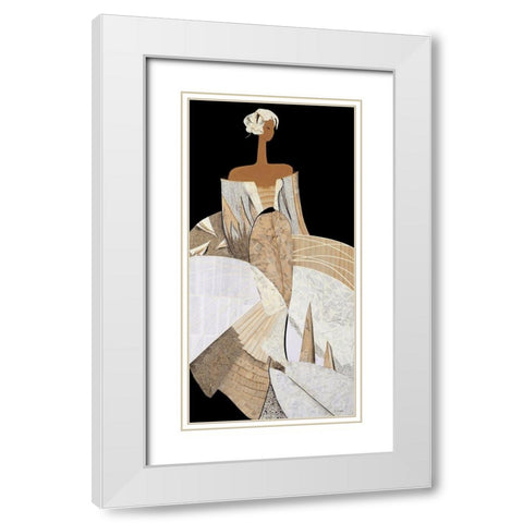 Clemence White Modern Wood Framed Art Print with Double Matting by Loesch, Elisabeth