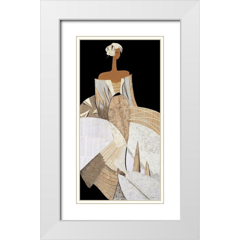 Clemence White Modern Wood Framed Art Print with Double Matting by Loesch, Elisabeth