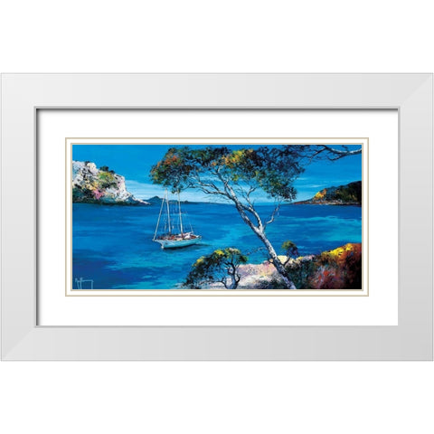 Le voilier blanc White Modern Wood Framed Art Print with Double Matting by Keiflin, Roger
