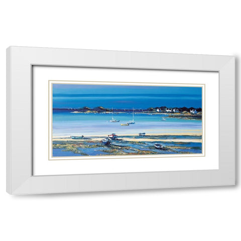 Maree basse White Modern Wood Framed Art Print with Double Matting by Kerfily
