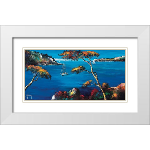 La baie White Modern Wood Framed Art Print with Double Matting by Keiflin, Roger
