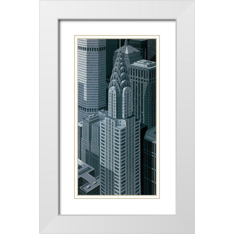 Chrysler White Modern Wood Framed Art Print with Double Matting by Peyret, Eric