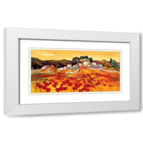 Provence doree White Modern Wood Framed Art Print with Double Matting by Keiflin, Roger