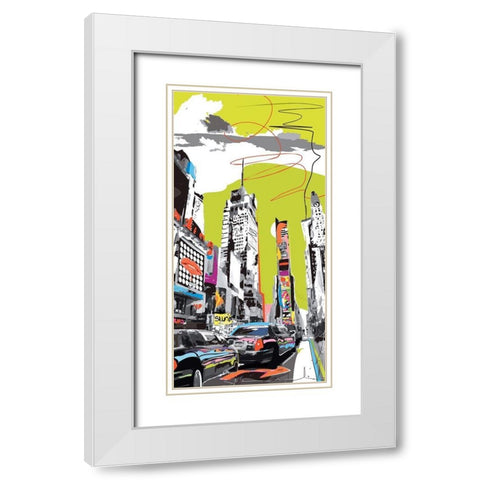 New York embouteillage White Modern Wood Framed Art Print with Double Matting by Tandem