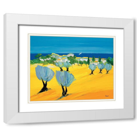 Sur la cote White Modern Wood Framed Art Print with Double Matting by Vadon, Veronique