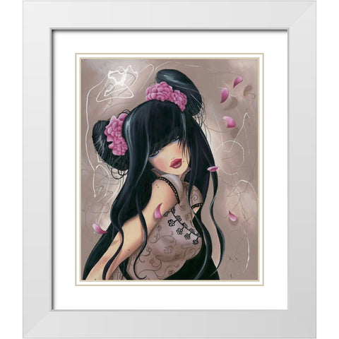 Teen Lilou White Modern Wood Framed Art Print with Double Matting by Rhumeur, Aurelie