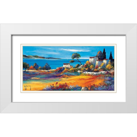 Vue sur la mer White Modern Wood Framed Art Print with Double Matting by Keiflin, Roger