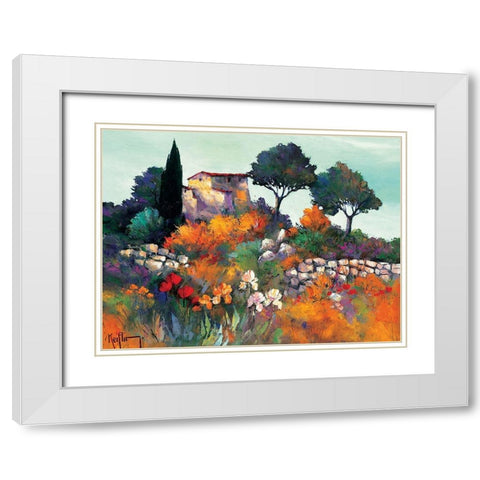 Reflet du ciel White Modern Wood Framed Art Print with Double Matting by Keiflin, Roger