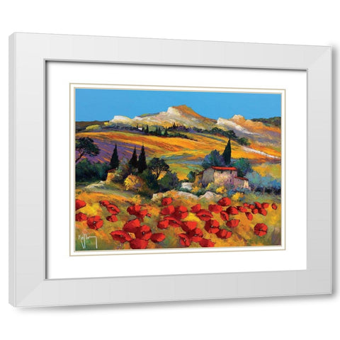 La bergerie White Modern Wood Framed Art Print with Double Matting by Keiflin, Roger