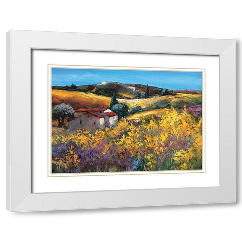 La bergerie dans les genets White Modern Wood Framed Art Print with Double Matting by Keiflin, Roger