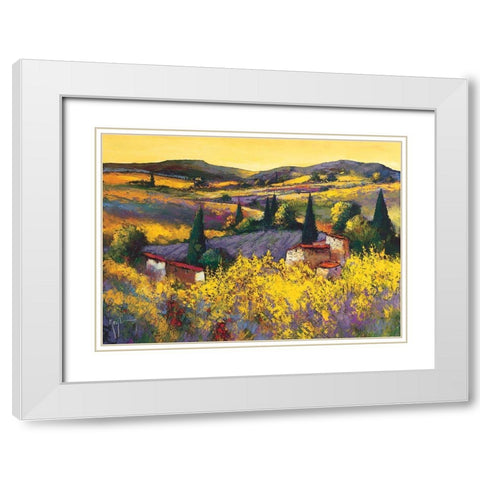 Le temps des genets White Modern Wood Framed Art Print with Double Matting by Keiflin, Roger