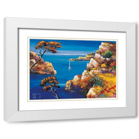 Le bateau de peche White Modern Wood Framed Art Print with Double Matting by Keiflin, Roger