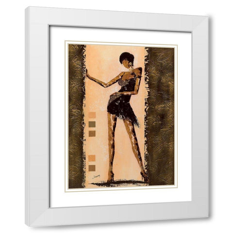 Audacieuse II White Modern Wood Framed Art Print with Double Matting by Johanna
