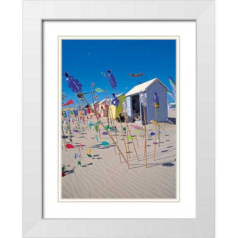 Cerfs-volants White Modern Wood Framed Art Print with Double Matting by Leclercq, Olivier