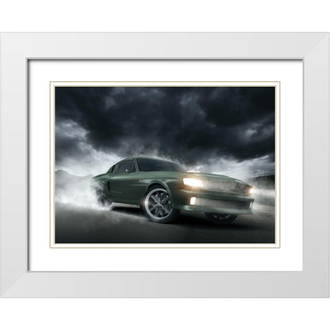 Go fast 1 White Modern Wood Framed Art Print with Double Matting by Braun Studio