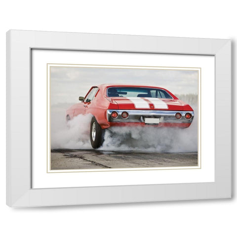 Go fast 2 White Modern Wood Framed Art Print with Double Matting by Braun Studio